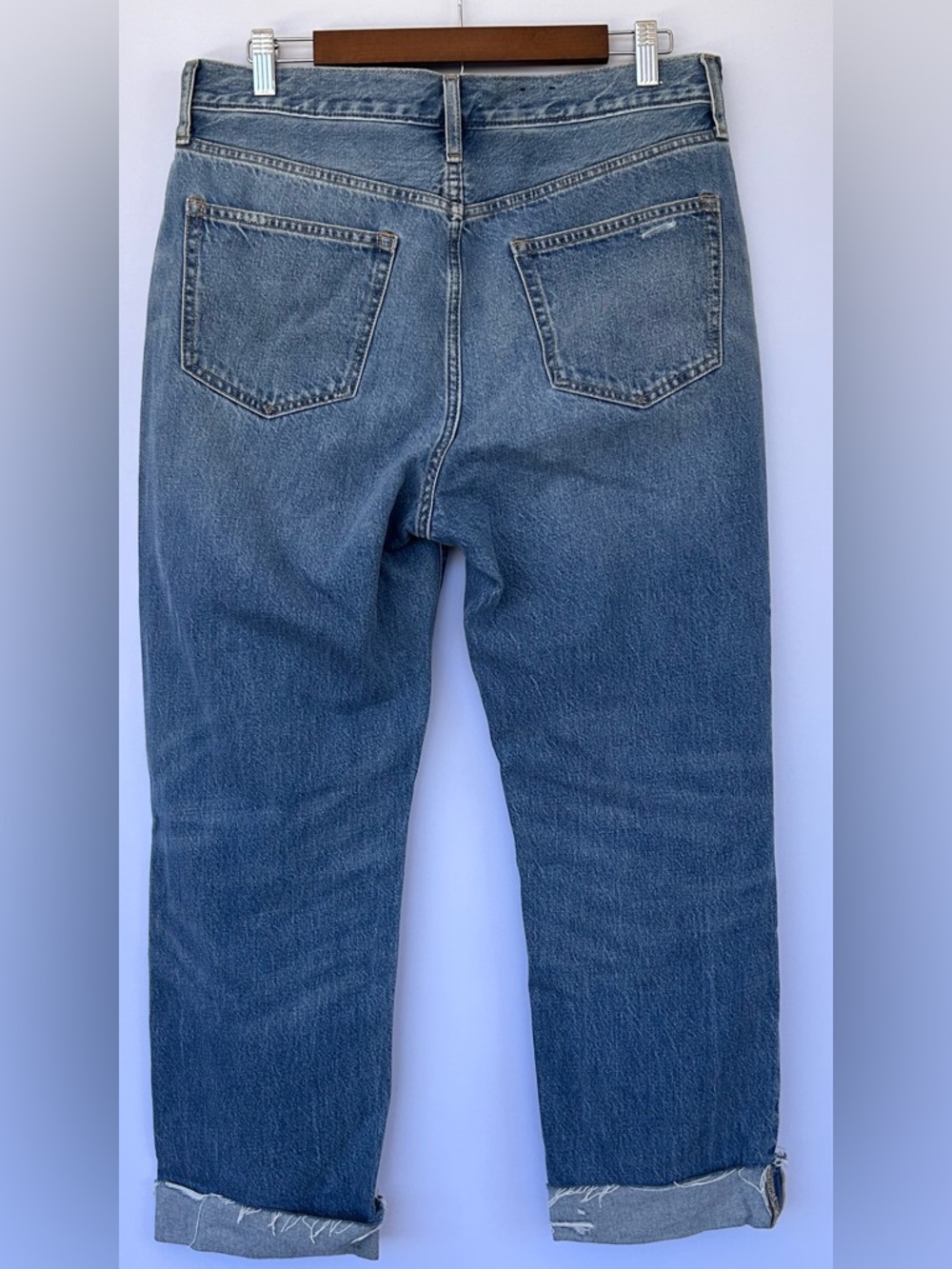 GAP Denim Women’s Boyfriend Mid Rise Jeans Button Fly Raw Hem Size 30 10 - Picture 4 of 11